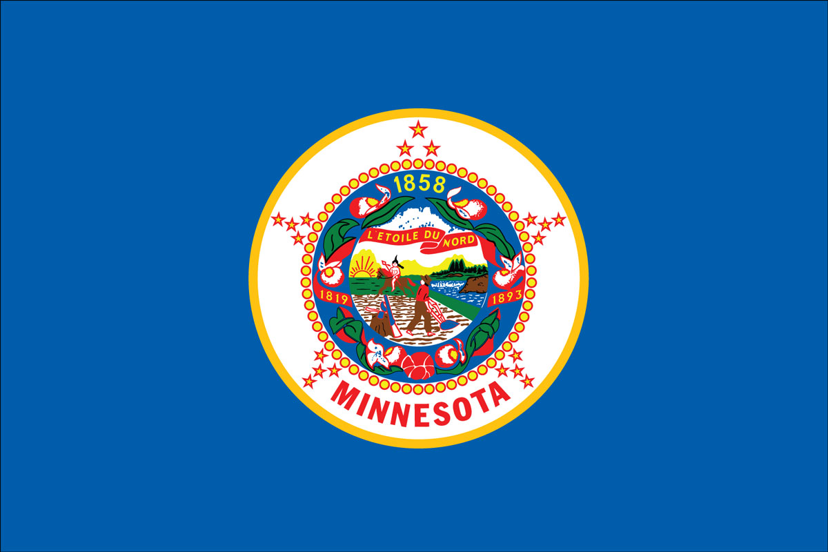 12x18" Nylon flag of State of Minnesota 1983-2024